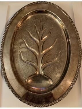 Avon Wm Rogers Silver Tone Oval Serving Platter - Silver